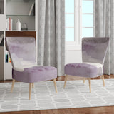 Designart 'Midnight at the Lake II Amethyst and Grey' Shabby Chic Accent Chair