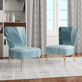Designart 'Blue Modern Water III' Glam Accent Chair