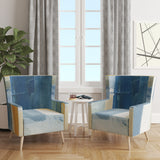 Designart 'Indigo Panel VI' Glam Modern Accent Chair