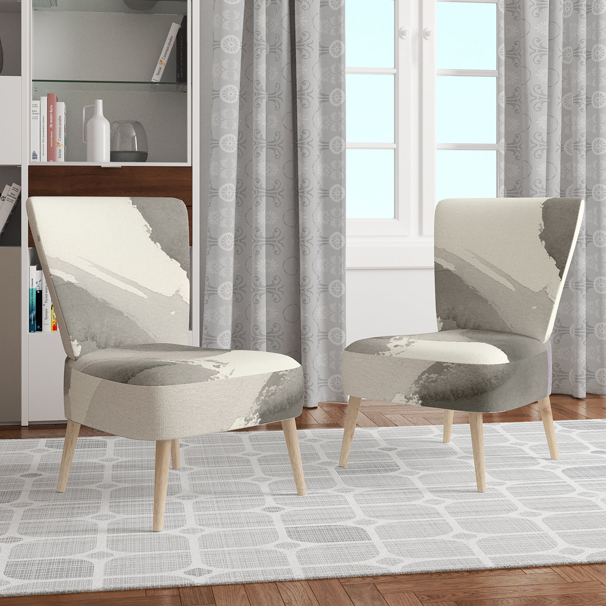 Designart 'minimal geometric Gesture IV' Transitional Accent Chair