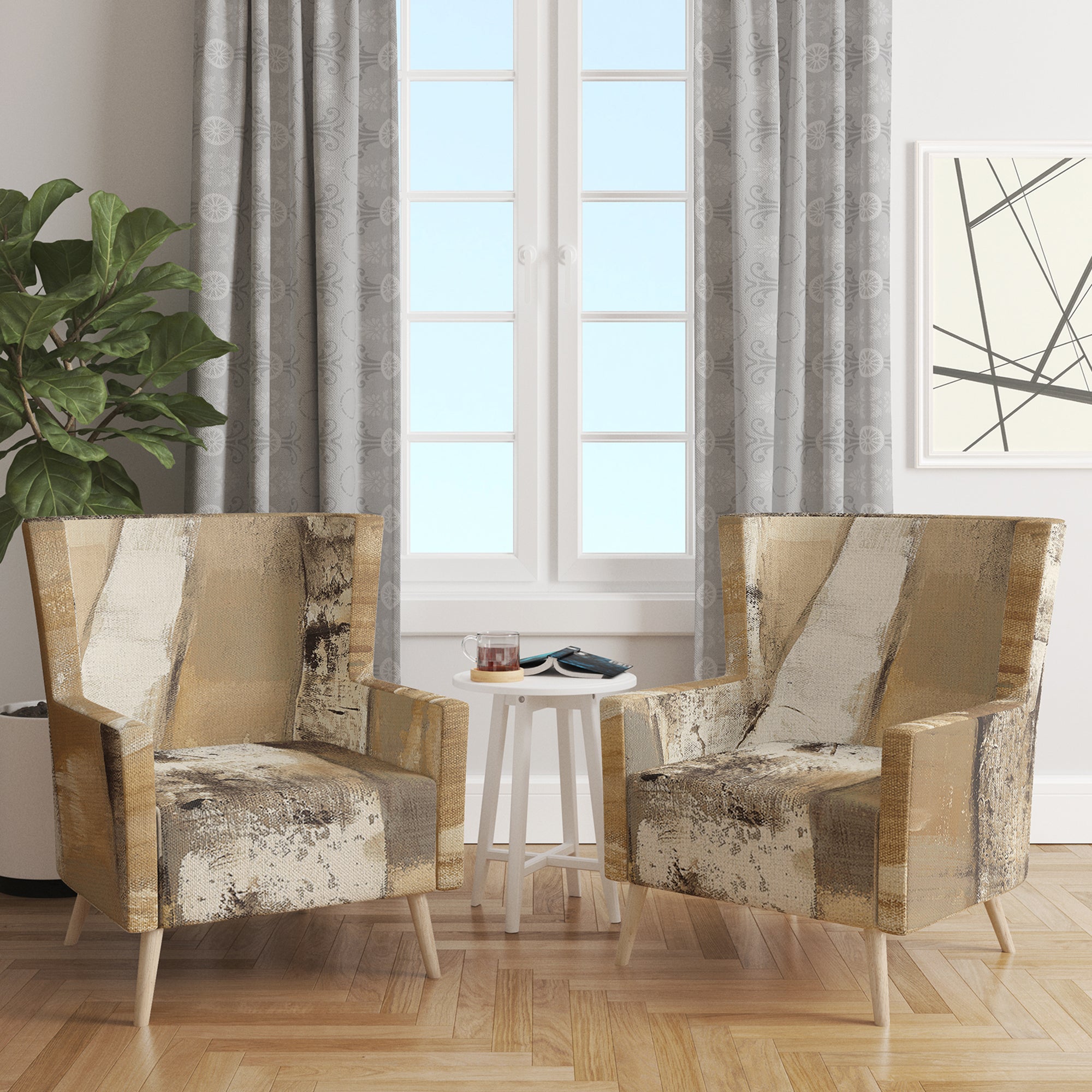 Designart 'Natural Birch Forest I' Traditional Accent Chair