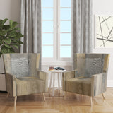 Designart 'Gold Square Watercolor' Glam Accent Chair