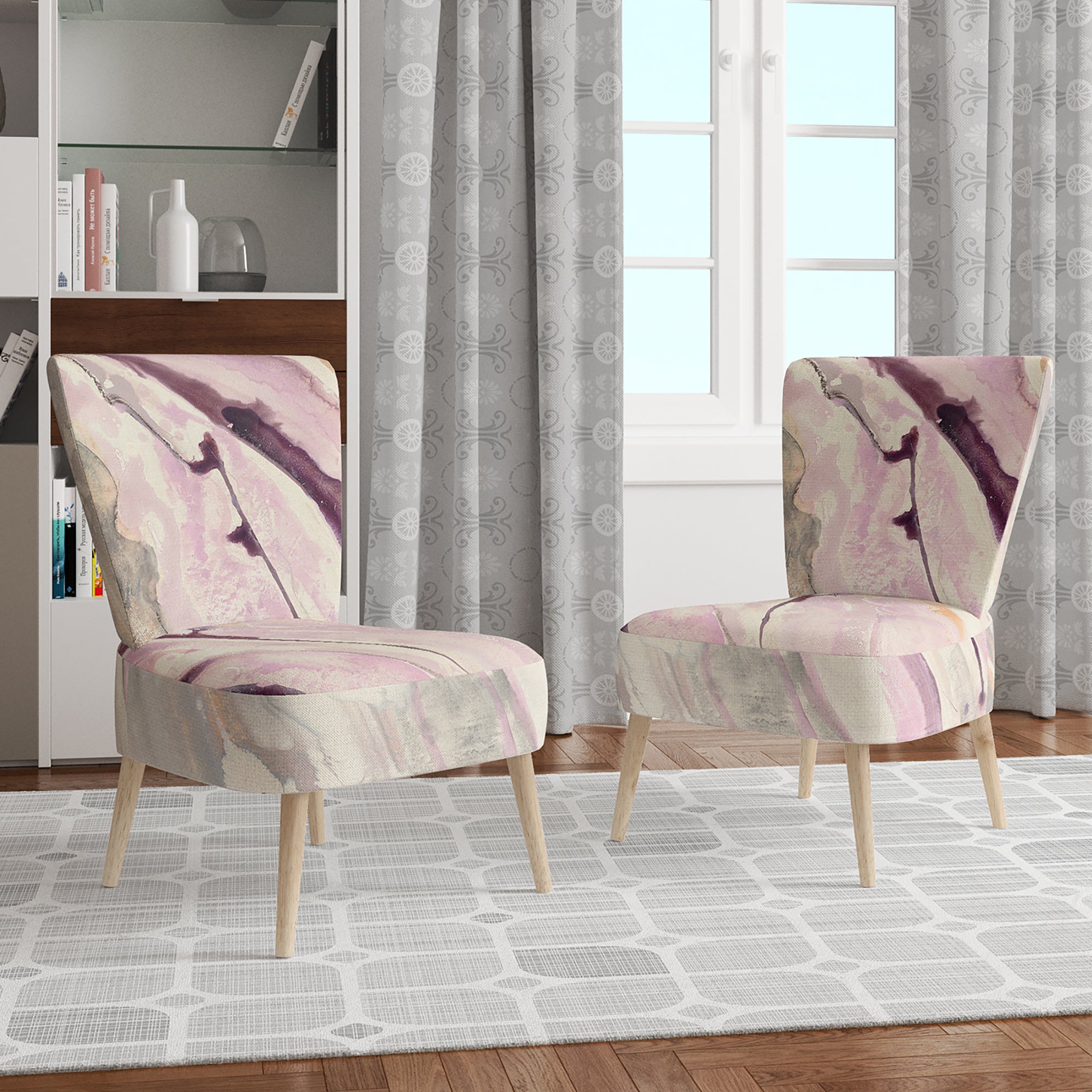Designart 'Shaby Pink Marble' Sleek & Chic Modern Accent Chair