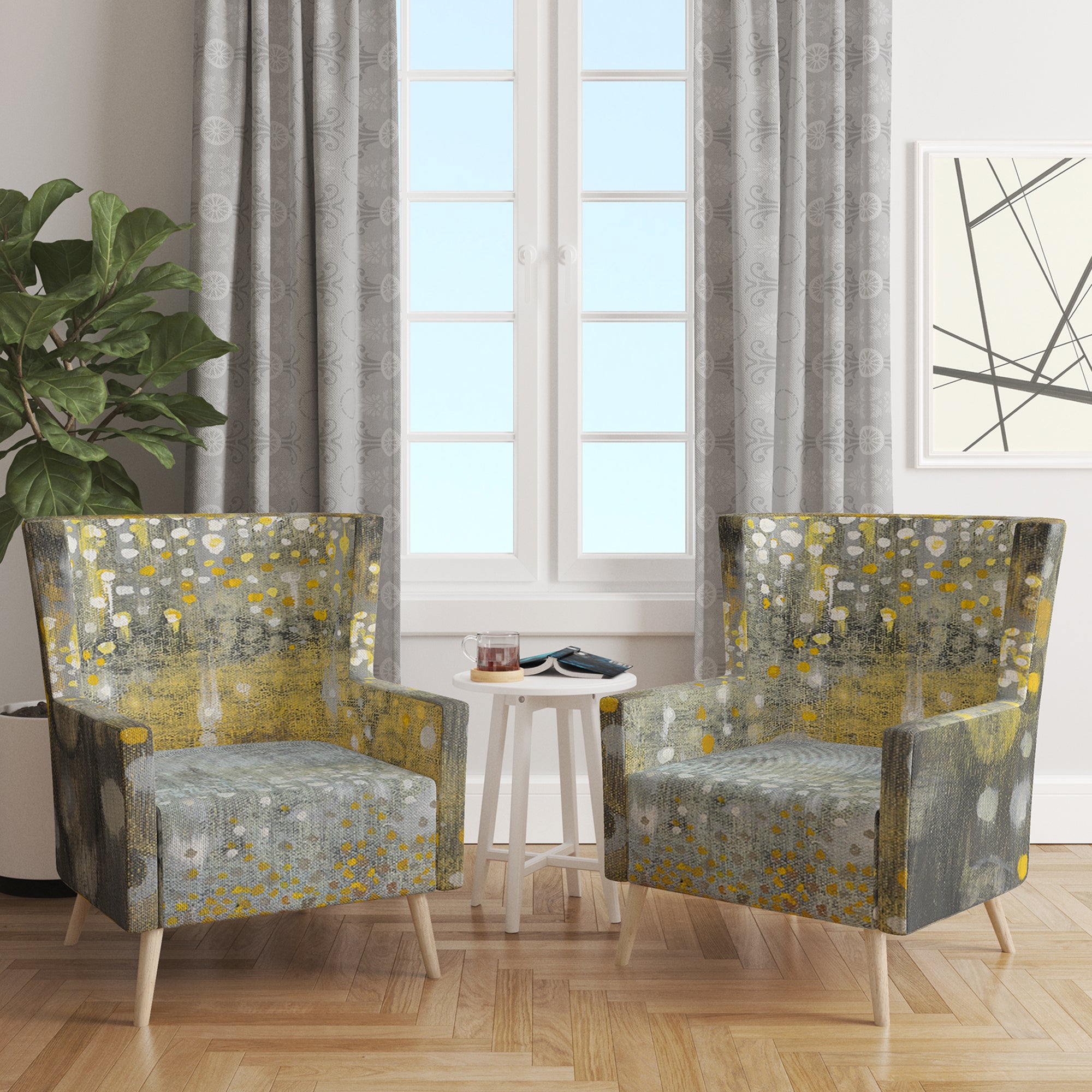 Designart 'Galm Abstract III' Transitional Accent Chair