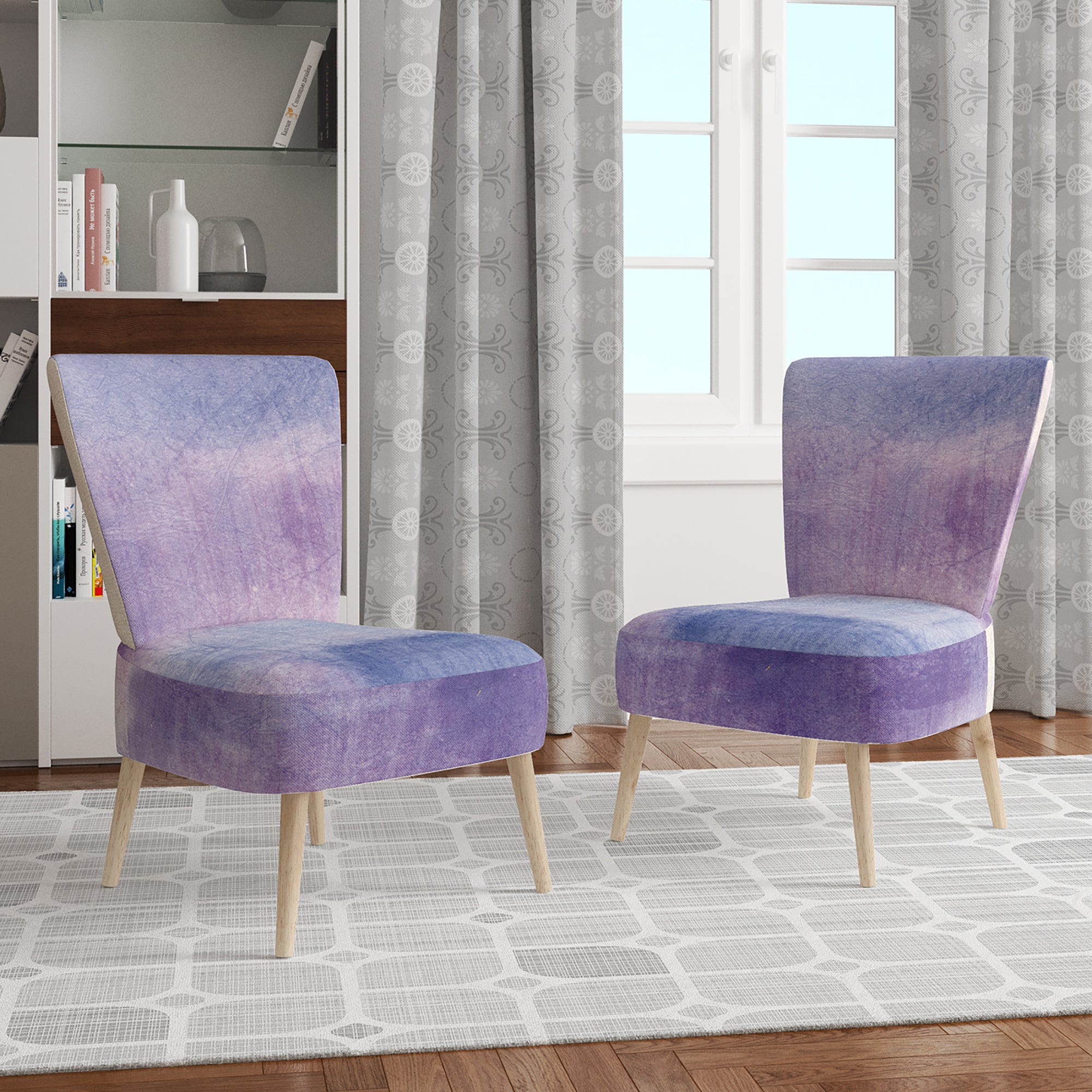 Designart 'Watercolor Purple Haze I' Modern Accent Chair