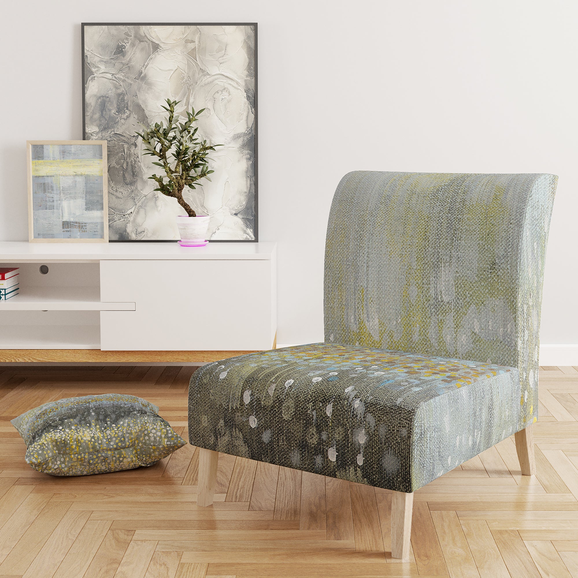 Designart 'Glam Rain Abstract III' Modern Accent Chair