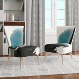 Designart 'Geometric Black and Teal IV' Modern Accent Chair