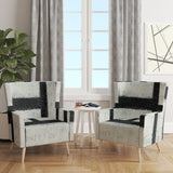 Designart 'Black and White Labyrinth geometric' Mid-Century Accent Chair