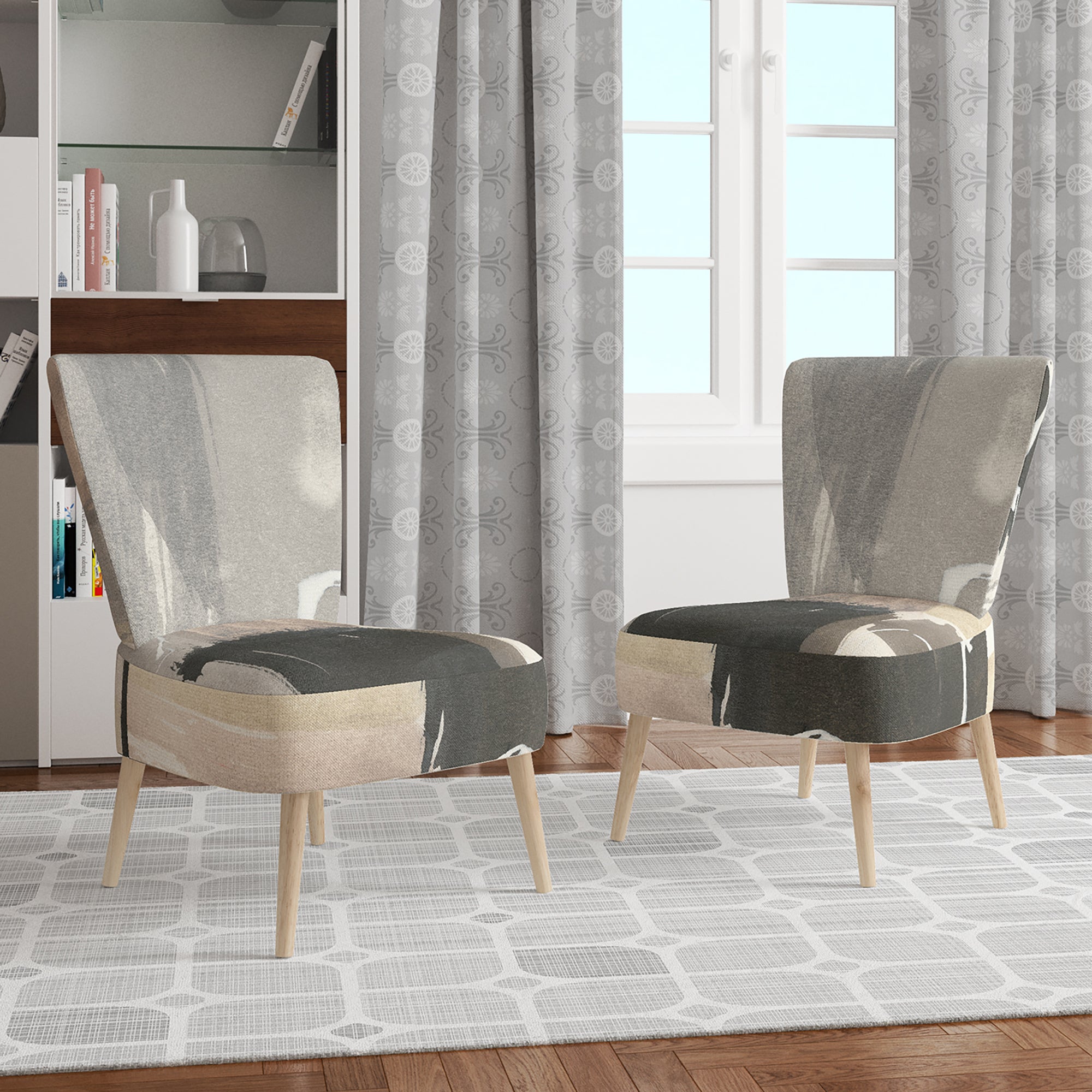 Designart 'Glam Dancing shape I' Modern Accent Chair