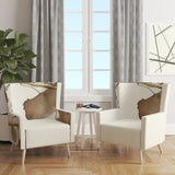 Designart 'Gold Glam Squares III' Modern Accent Chair