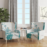 Designart 'Teal Cherry Blossoms II' Tranditional Accent Chair