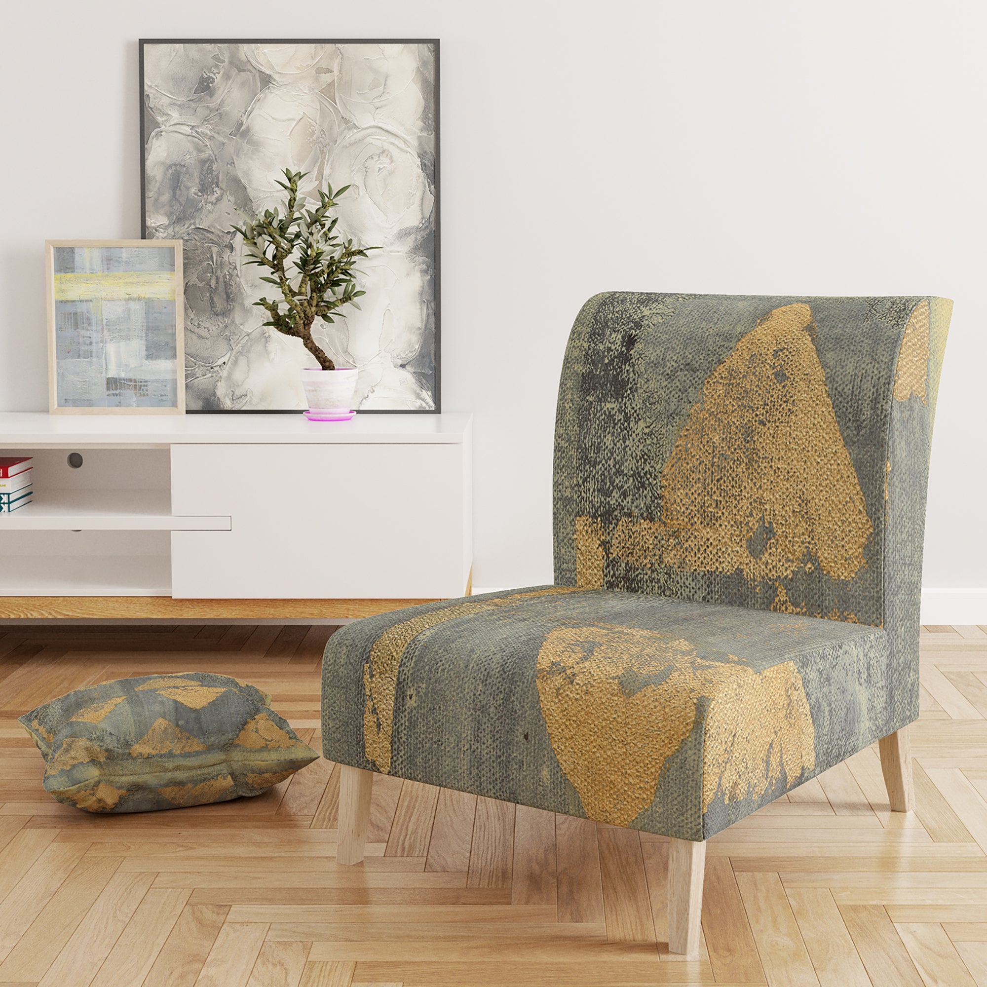 Designart 'Glam Metallic Form I' Modern Accent Chair