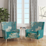 Designart 'Blue Cherry Blossoms II' Cabin & Lodge Accent Chair
