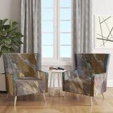 Designart 'Fire and Ice Minerals IV' Farmhouse Accent Chair