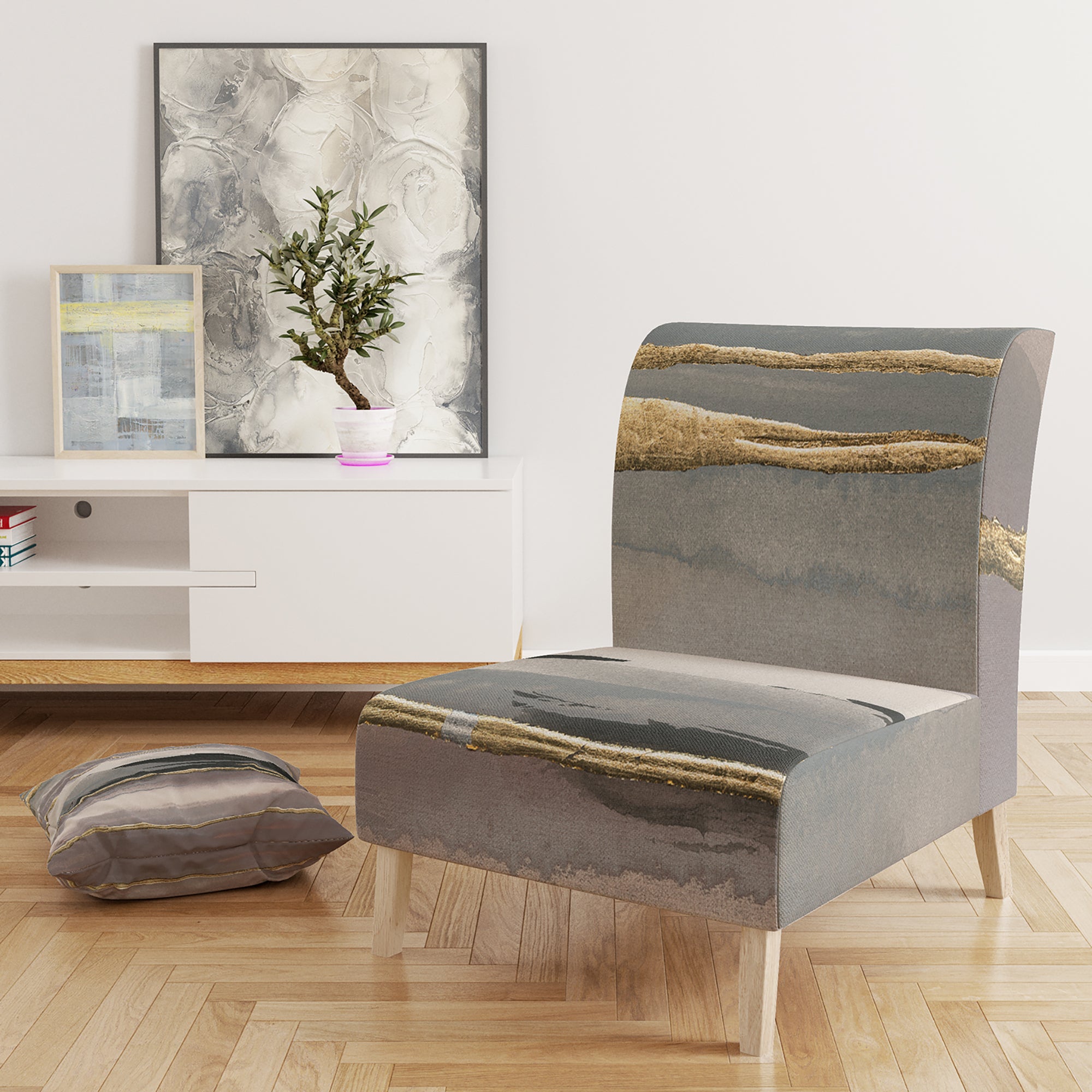 Designart 'Glamorous Morning Fog II' Modern Glam Accent Chair