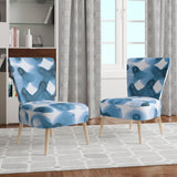 Designart 'Indigo watercolor geometrical VI' Contemporary Accent Chair