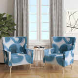 Designart 'Indigo watercolor geometrical VII' Contemporary Accent Chair