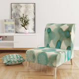 Designart 'Turquoise Watercolor geometrical I' Modern Accent Chair