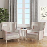 Designart 'Pink Geometric Form Windows II' Transitional Accent Chair
