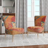 Designart 'Moroccan Orange Tiles Collage I' Bohemian Chic Accent Chair