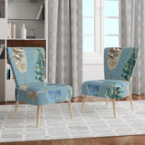 Designart 'Indigold Feathers Turquoise Pattern' Floral Accent Chair