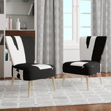 Designart 'Black & White Crossing Paths II' Modern Accent Chair