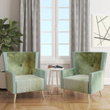 Designart 'Abstract Watercolor Green House' Modern Accent Chair
