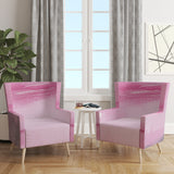 Designart 'Pink Abstract Watercolor' Shabby Chic Accent Chair