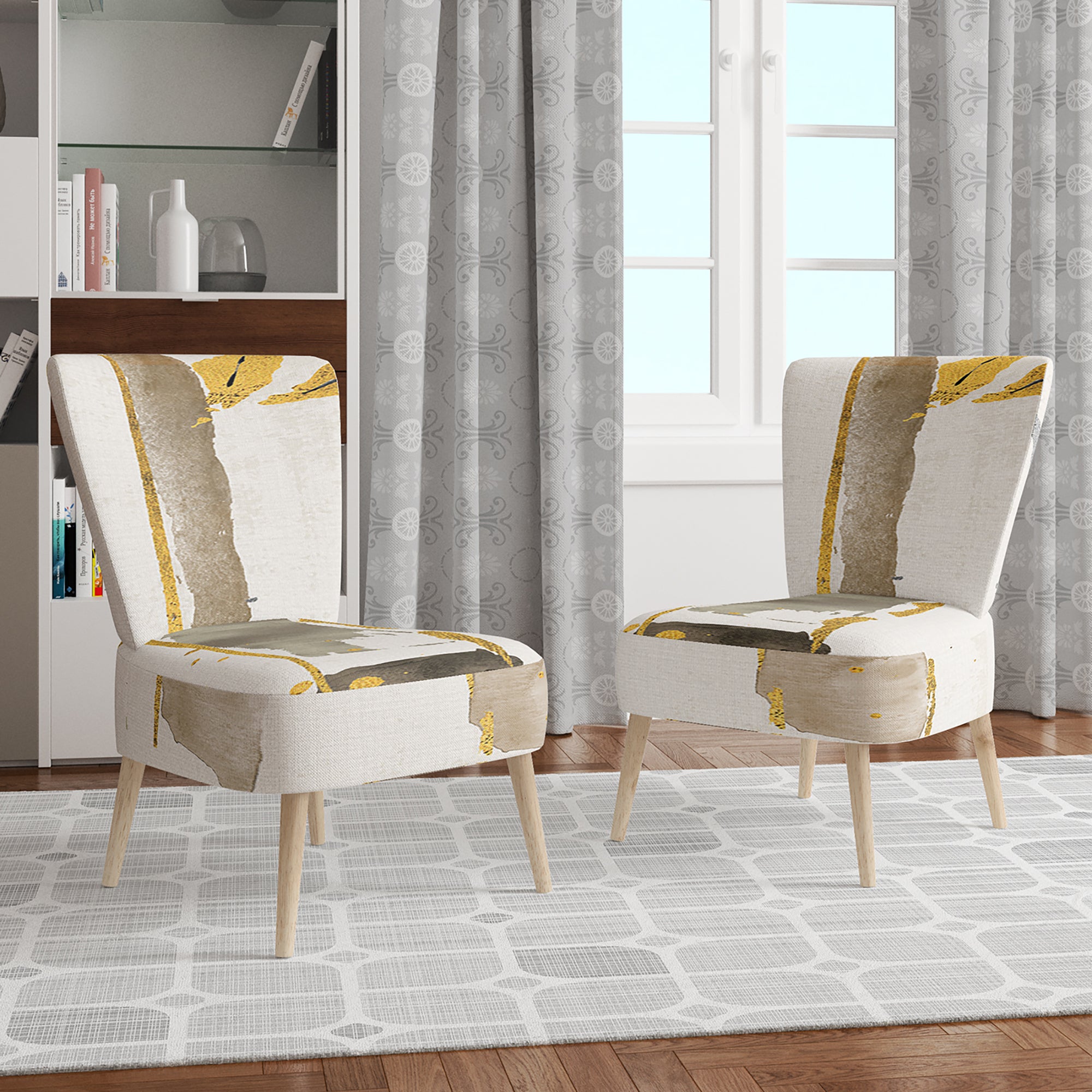 Designart 'Golden Birch Forest VI' Modern Accent Chair