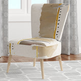 Abstract Gold Birch Trees I - Upholstered Modern Accent Chair