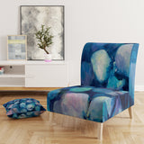 Designart 'Abstract Blue Flower Petals' Traditional Accent Chair