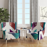 Designart 'Geometric Pattern of Red And Blue Arrows' Transitional Accent Chair