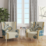 Designart 'Fleur de Lis Gold Pattern' Glam Accent Chair