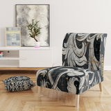 Designart 'Gold Mettalic Floral Strapwork' Glam Accent Chair