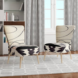 Designart 'Black And White Fancy Glamorous Gloves' Fashion Accent Chair