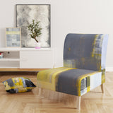 Designart 'Grey and Yellow Blur Abstract' Mid-Century Accent Chair