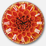 Abstract Orange Flower Design - Floral Large Wall CLock