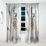 Designart 'White Stained Glass Floral' Modern Curtain Panel