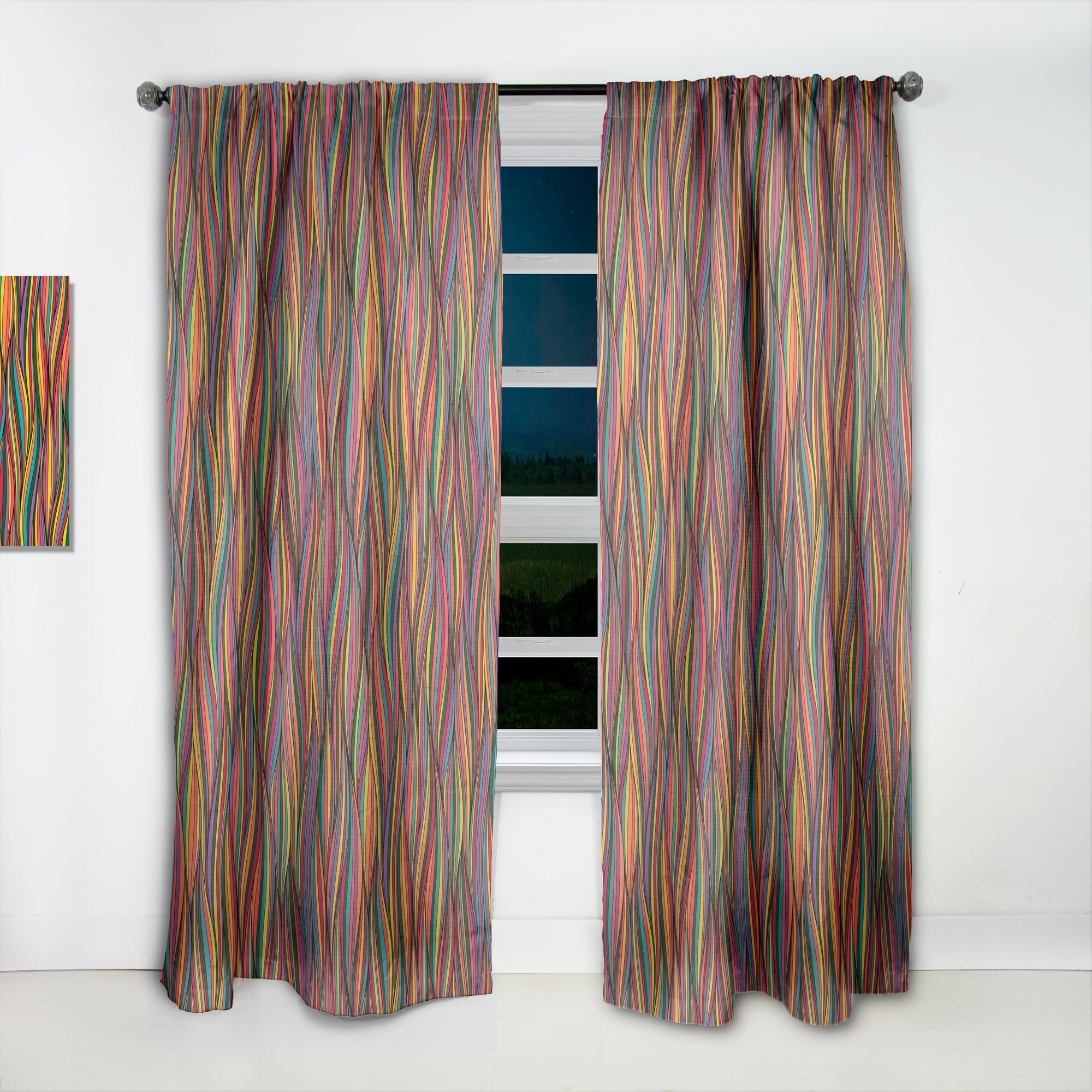 Designart 'Gorgeous Wave' Bohemian & Eclectic Curtain Panel