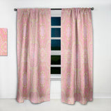 Designart 'Pink and Green Star Mandala' Bohemian & Eclectic Curtain Panel
