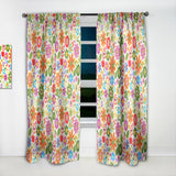 Designart 'Retro Flower Pattern' Bohemian & Eclectic Curtain Panel