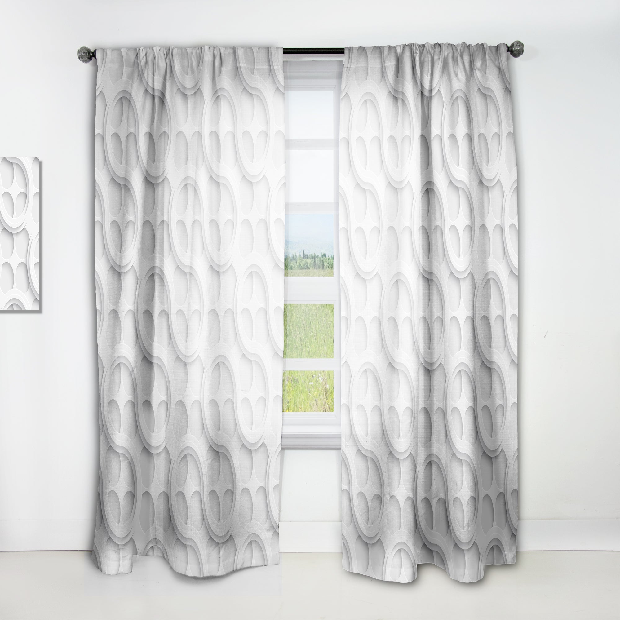 Designart 'Lattice' Scandinavian Curtain Panel