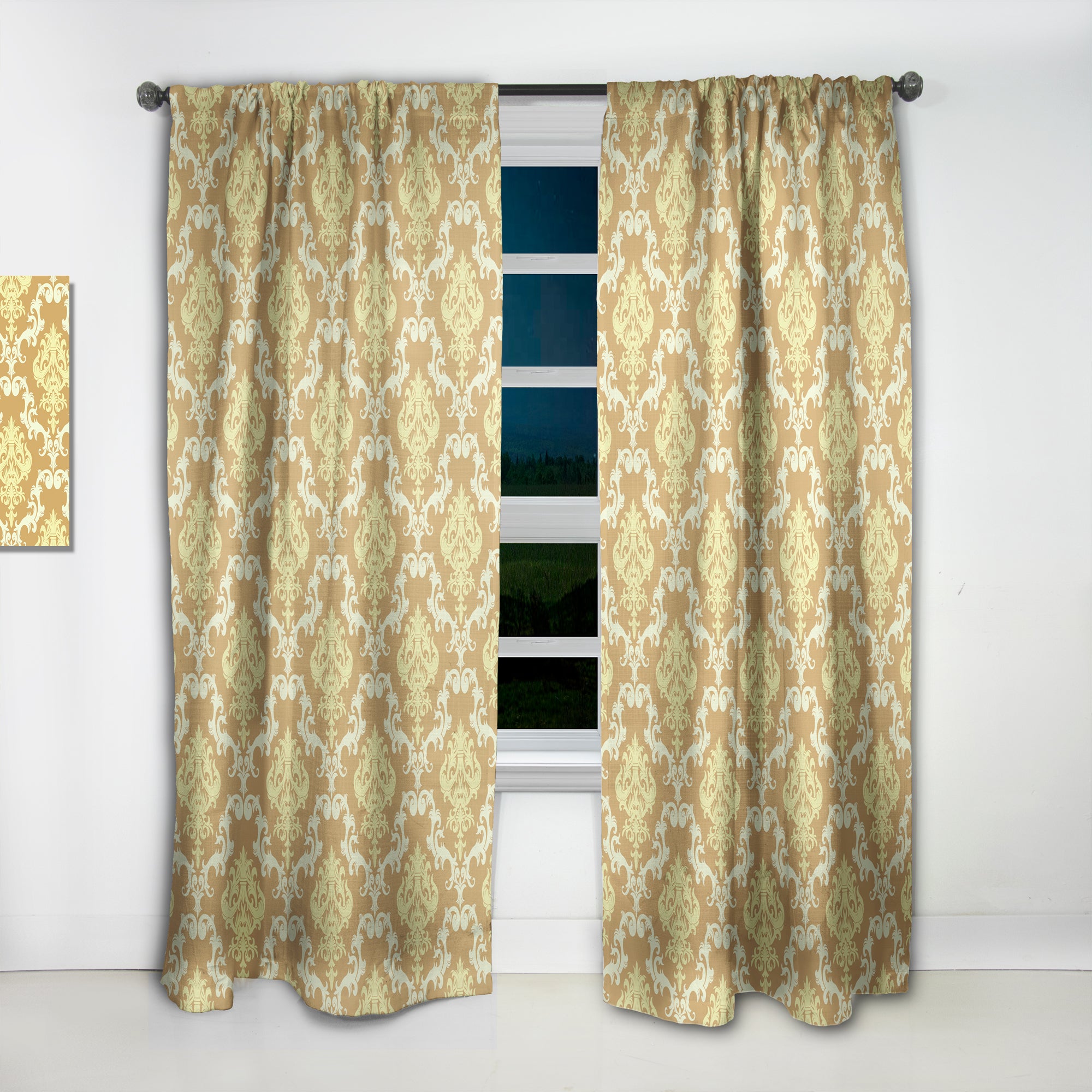 Designart 'Floral Pattern' Modern & Contemporary Curtain Panel