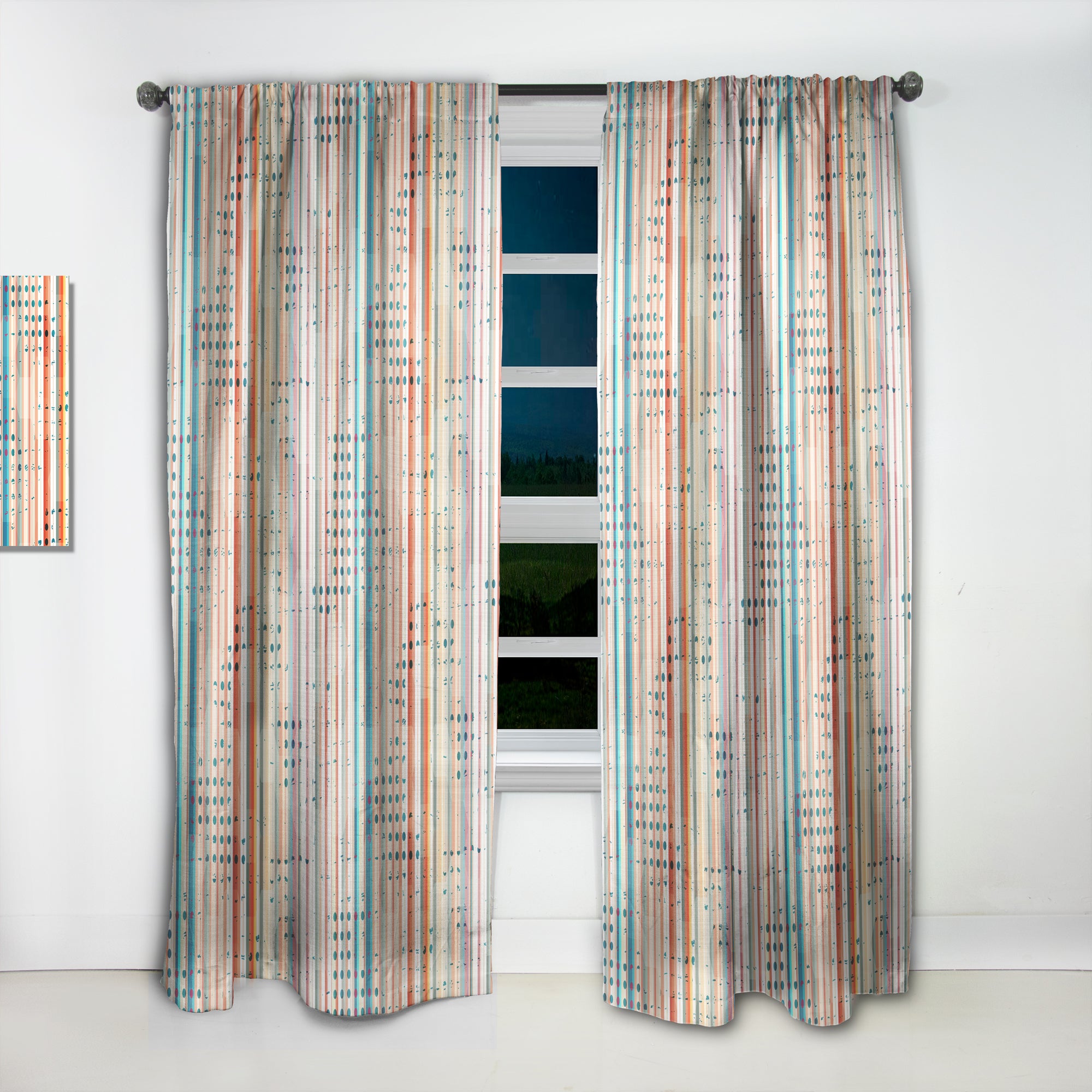 Designart 'Grunge Line' Modern & Contemporary Curtain Panel