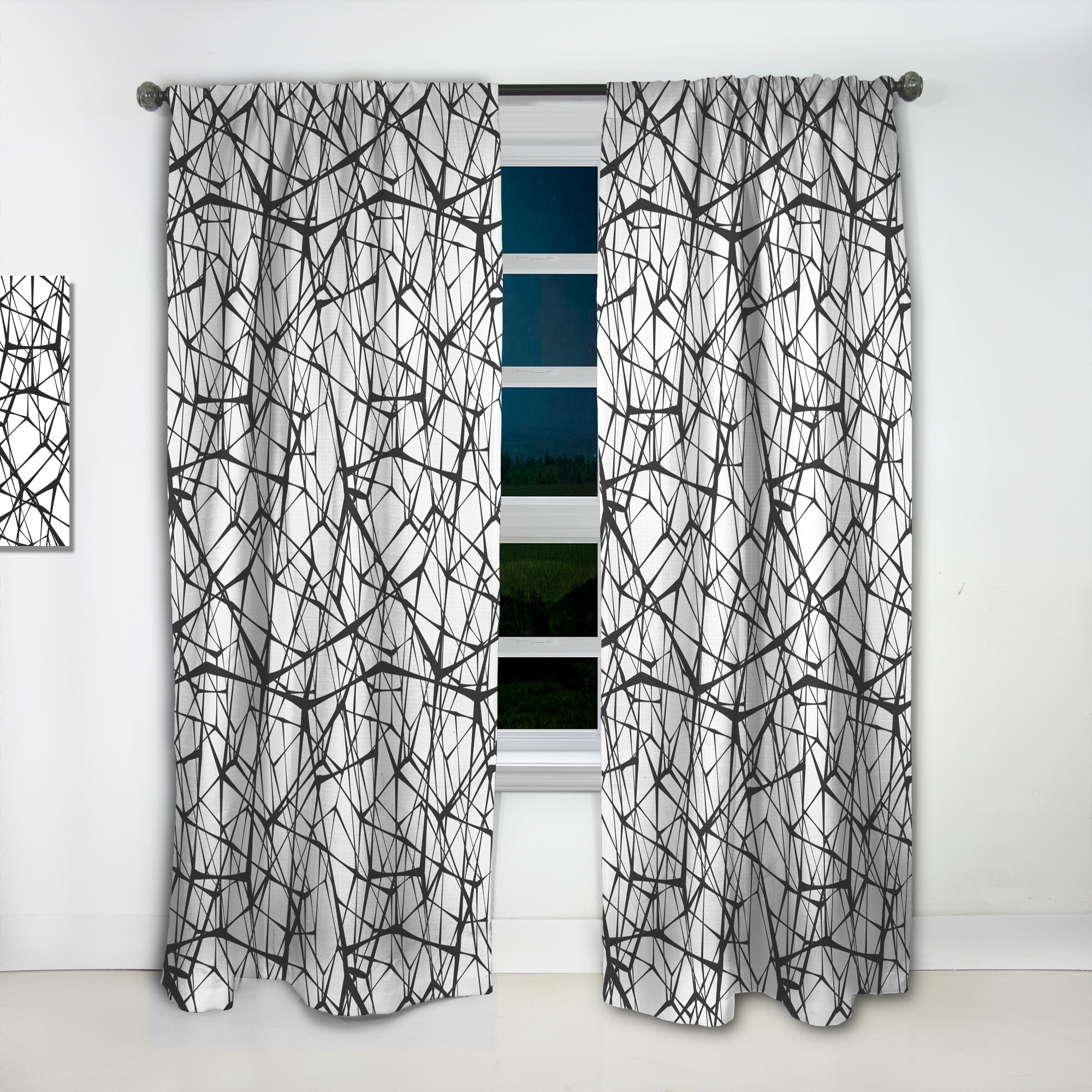 Designart 'Web Pattern' Modern & Contemporary Curtain Panel