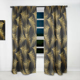 Designart 'Golden Tropical Leaves Pattern' Modern & Contemporary Curtain Panel