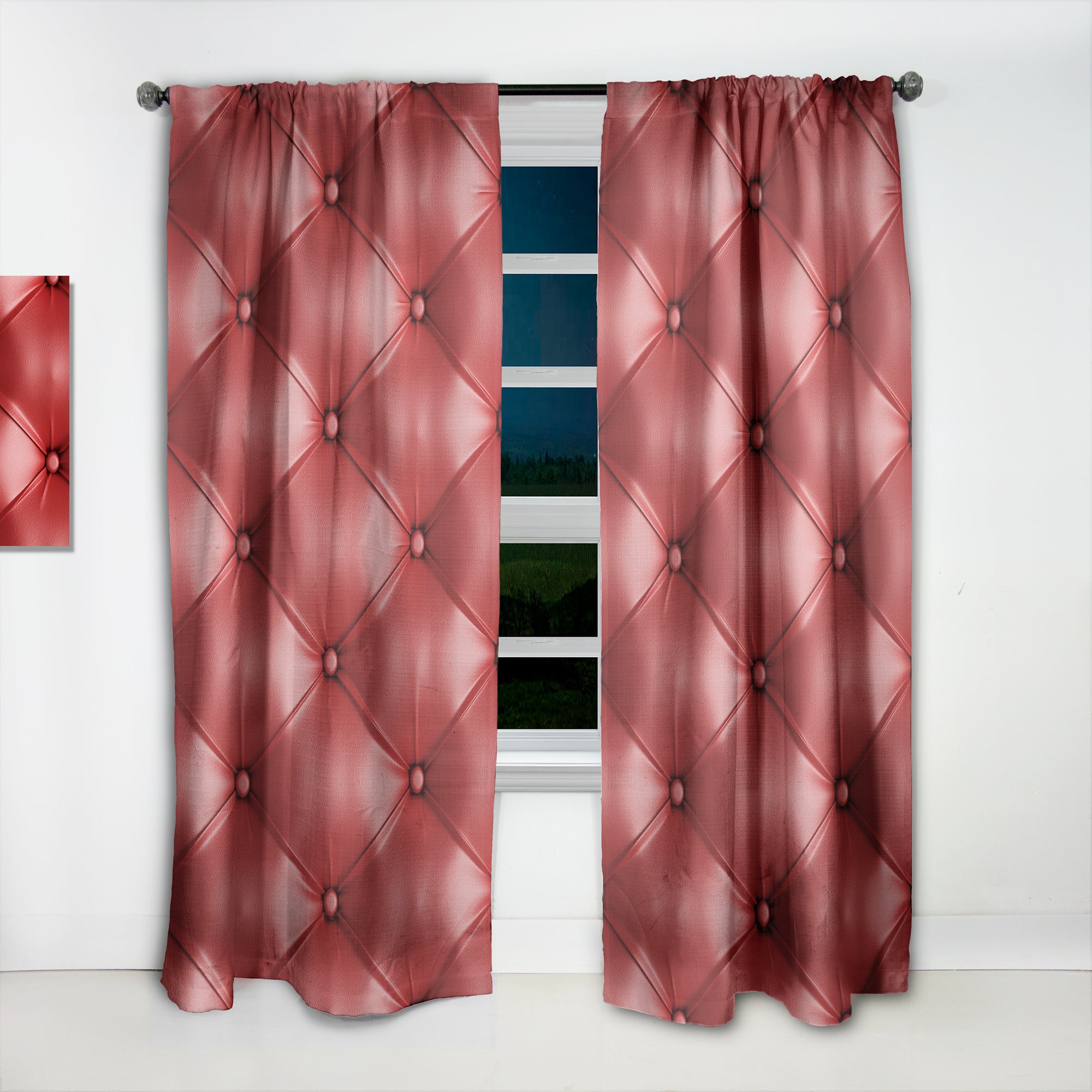 Designart 'Luxury Classic Red Leather' Modern & Contemporary Curtain Panel