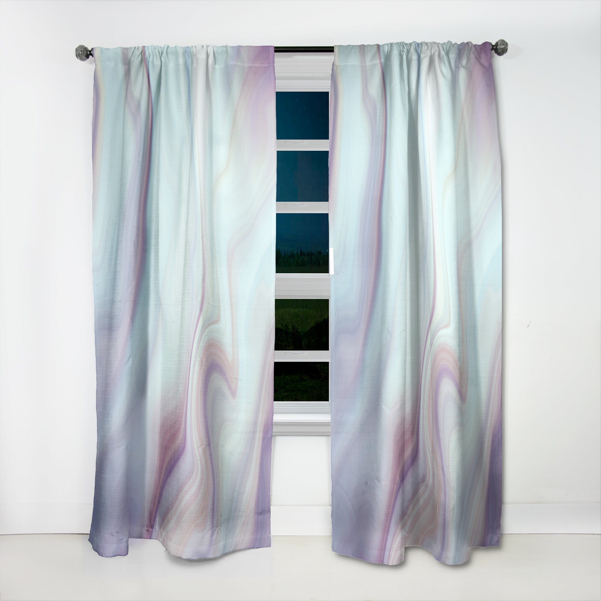 Designart 'Marbled Liquid Agate Colours' Modern & Contemporary Curtain Panel