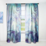 Designart 'Marbled Colours in Shades of Turquoise and Purple' Modern & Contemporary Curtain Panel