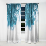 Designart 'Blue and White Hand Painted Marble Acrylic' Mid-Century Modern Curtain Panel